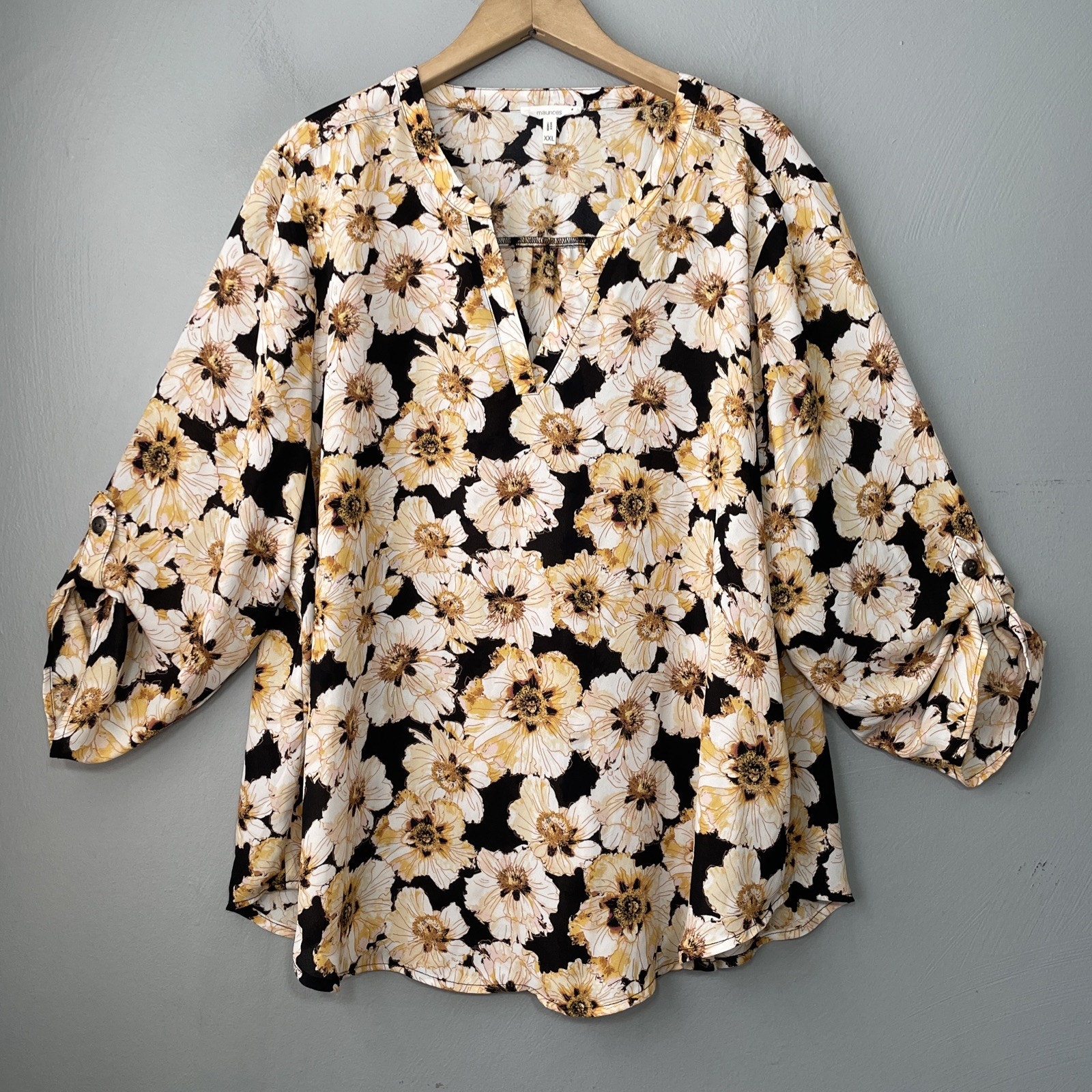 Maurices Popover Top Size Xxl Boho Earthy Floral Romantic Feminine Cottagecore